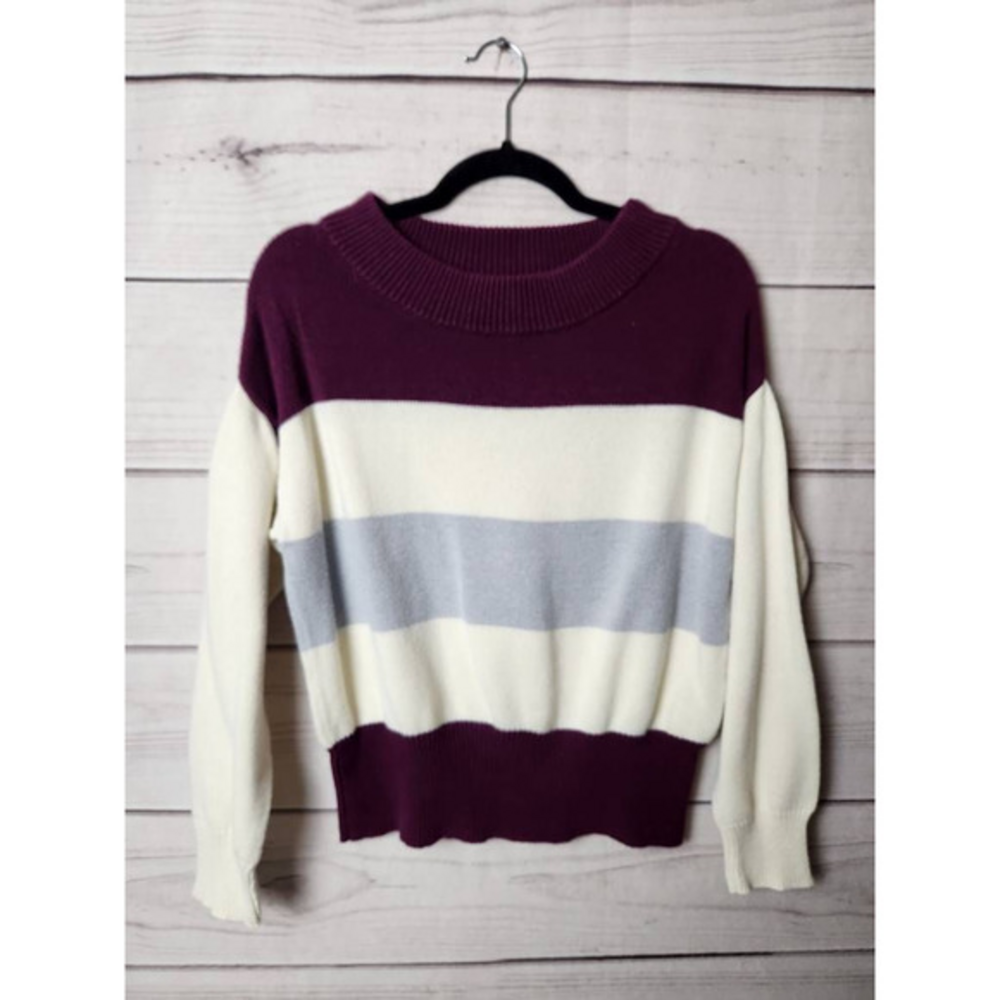 Lucky Brand‎ Womens Pullover Sweater Multicolor Striped Long Sleeve Crew Neck S